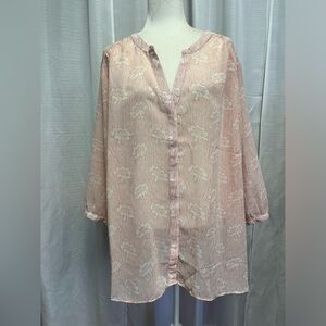 NYDJ Lilibet Blouse pink floral NWT | size 3x